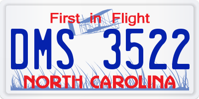 NC license plate DMS3522