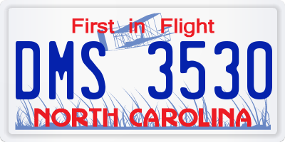 NC license plate DMS3530