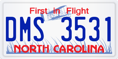 NC license plate DMS3531