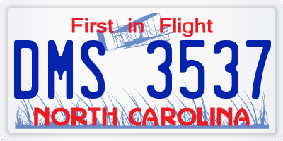 NC license plate DMS3537