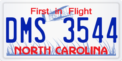 NC license plate DMS3544