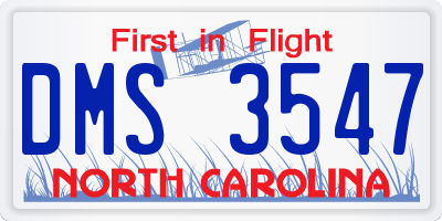 NC license plate DMS3547