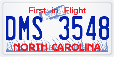 NC license plate DMS3548