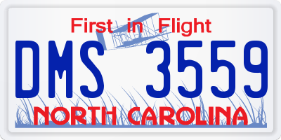 NC license plate DMS3559