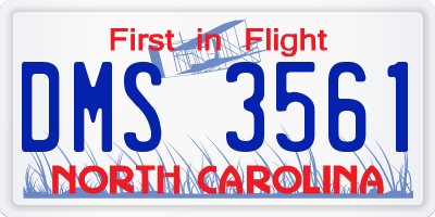 NC license plate DMS3561