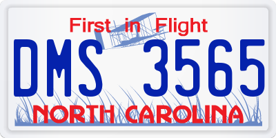 NC license plate DMS3565
