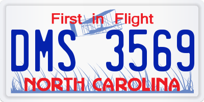 NC license plate DMS3569