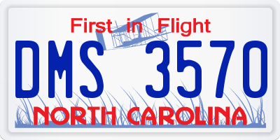 NC license plate DMS3570