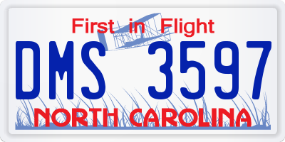 NC license plate DMS3597