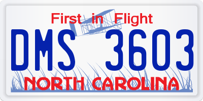 NC license plate DMS3603