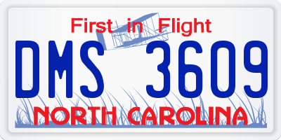 NC license plate DMS3609