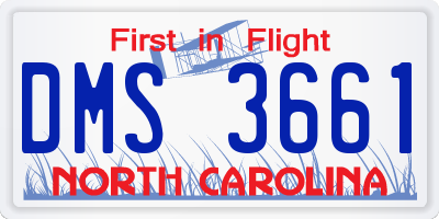 NC license plate DMS3661