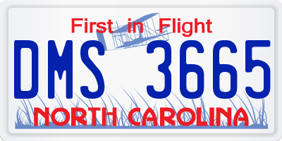 NC license plate DMS3665