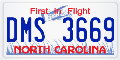 NC license plate DMS3669