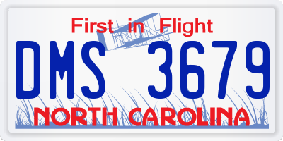 NC license plate DMS3679
