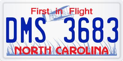 NC license plate DMS3683