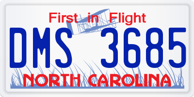 NC license plate DMS3685