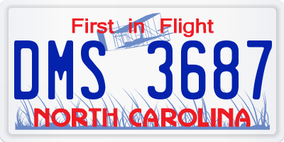 NC license plate DMS3687