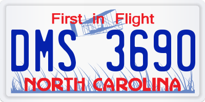 NC license plate DMS3690