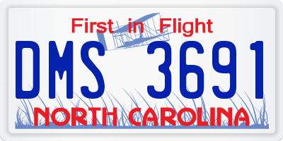 NC license plate DMS3691