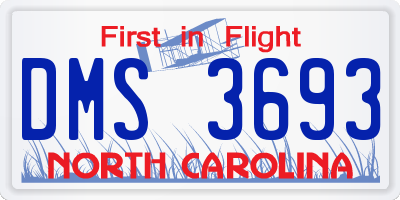 NC license plate DMS3693