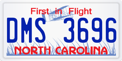 NC license plate DMS3696