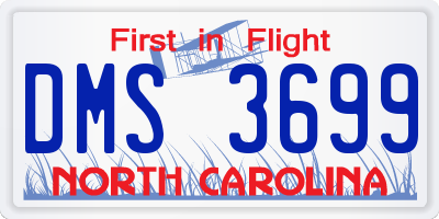 NC license plate DMS3699