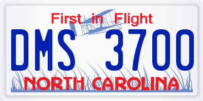 NC license plate DMS3700