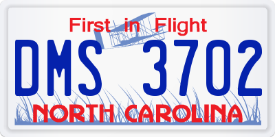NC license plate DMS3702