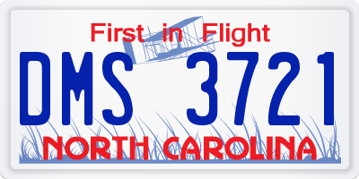 NC license plate DMS3721