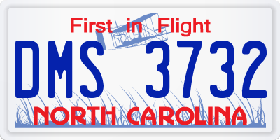 NC license plate DMS3732