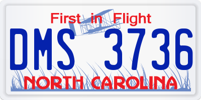 NC license plate DMS3736