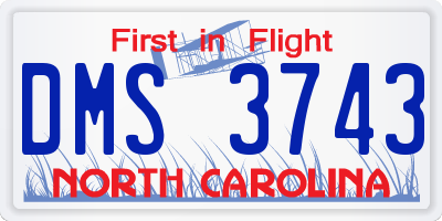 NC license plate DMS3743