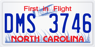 NC license plate DMS3746