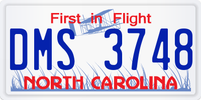 NC license plate DMS3748