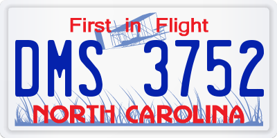 NC license plate DMS3752