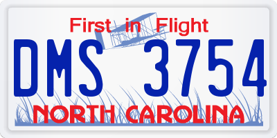 NC license plate DMS3754