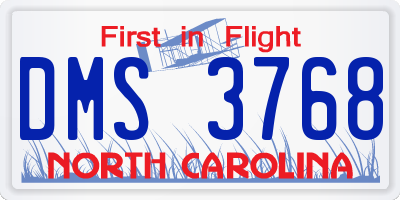 NC license plate DMS3768