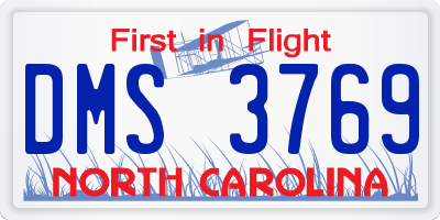 NC license plate DMS3769