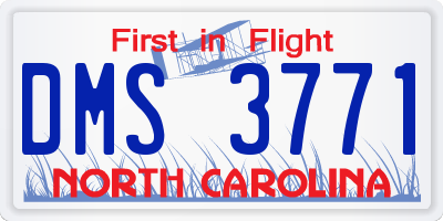 NC license plate DMS3771
