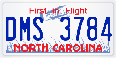 NC license plate DMS3784