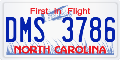 NC license plate DMS3786