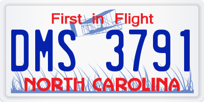 NC license plate DMS3791