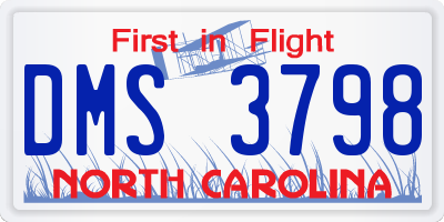 NC license plate DMS3798
