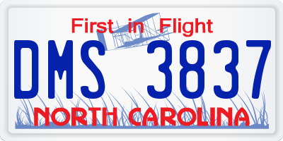 NC license plate DMS3837