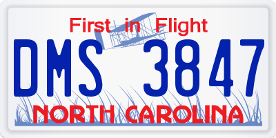 NC license plate DMS3847