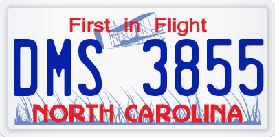NC license plate DMS3855