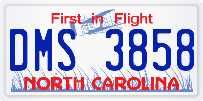 NC license plate DMS3858