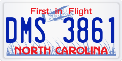 NC license plate DMS3861