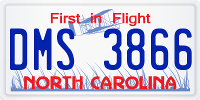 NC license plate DMS3866